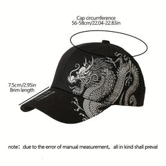 Chinese Dragon Baseball Cap Classic Hot Stamping Solid Sun Hat Unisex