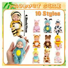 Animal Costume Mini Dolls Set - Washable Clothes, Movable Joints