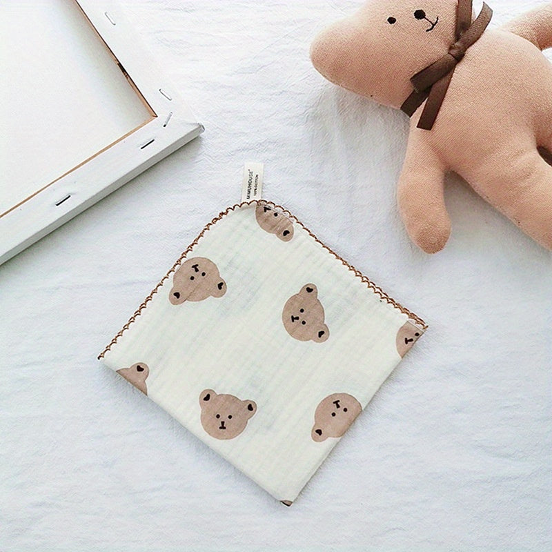 Animal Pattern Handkerchief Soft Face Towel Small Square Scarf Cartoon Hankies