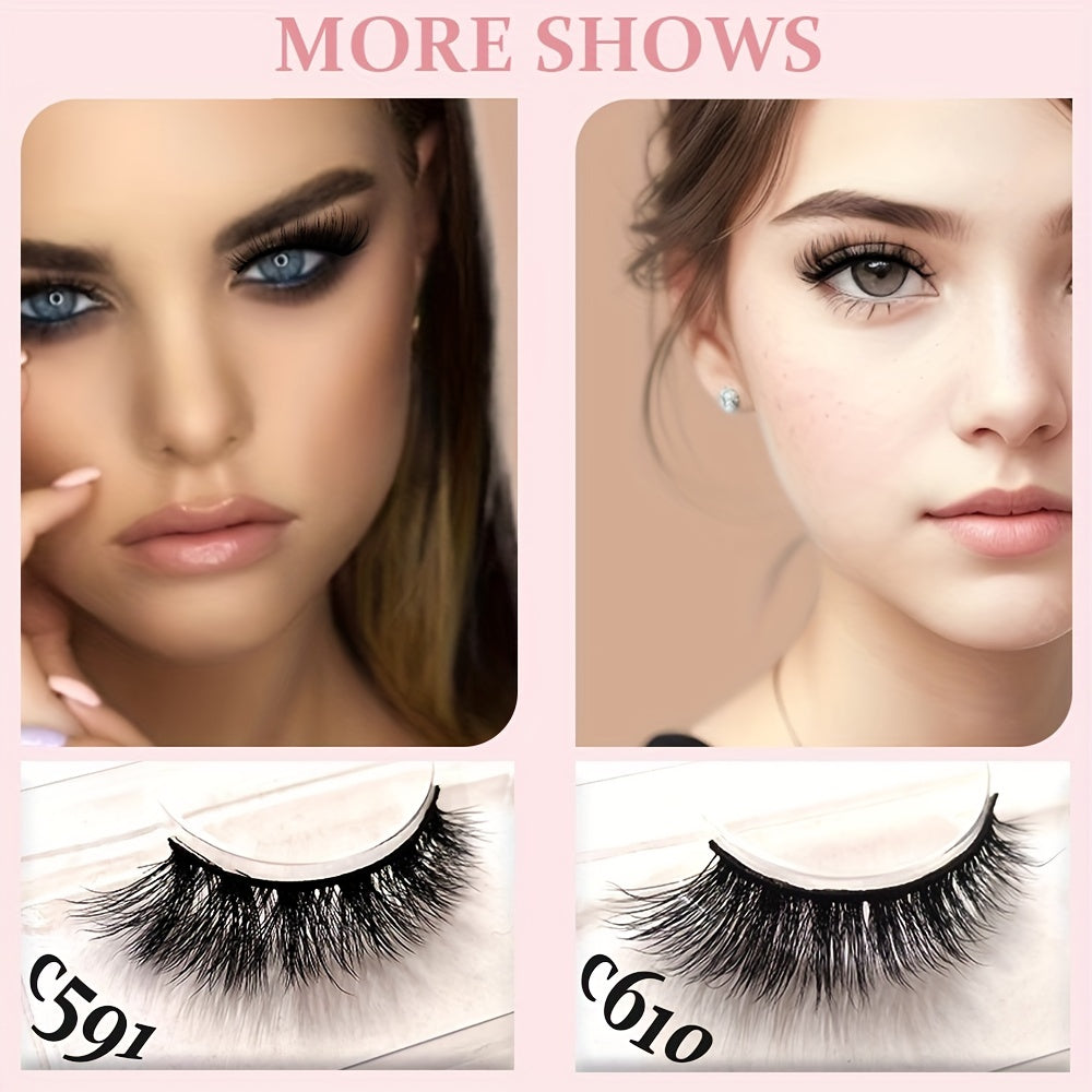 Fluffy 3D Faux Mink Eyelashes Soft Natural Thick Cat Eye Lashes