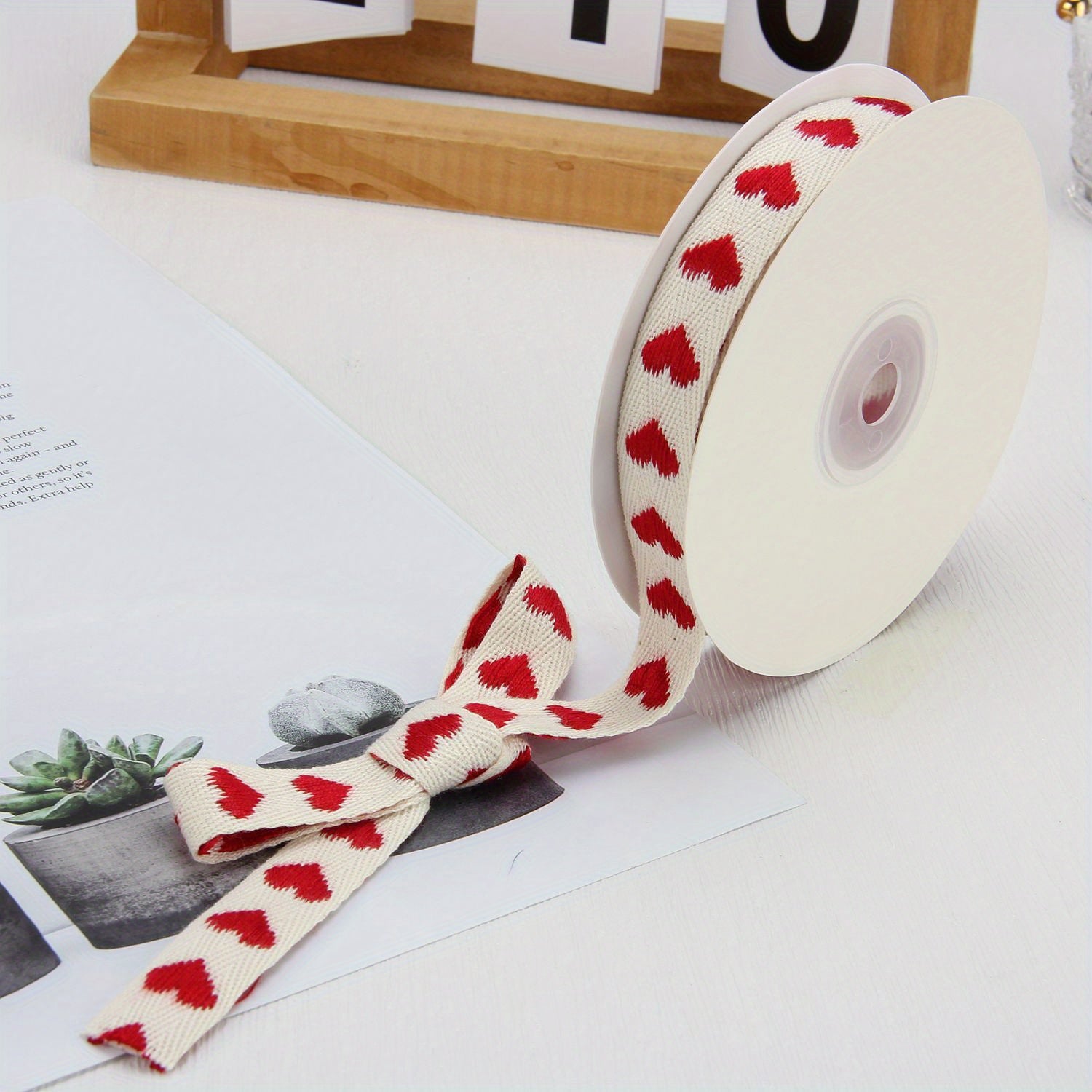 9m Embroidery Peach Heart Webbing Flower Gift Wrapping Cake Baking Packaging