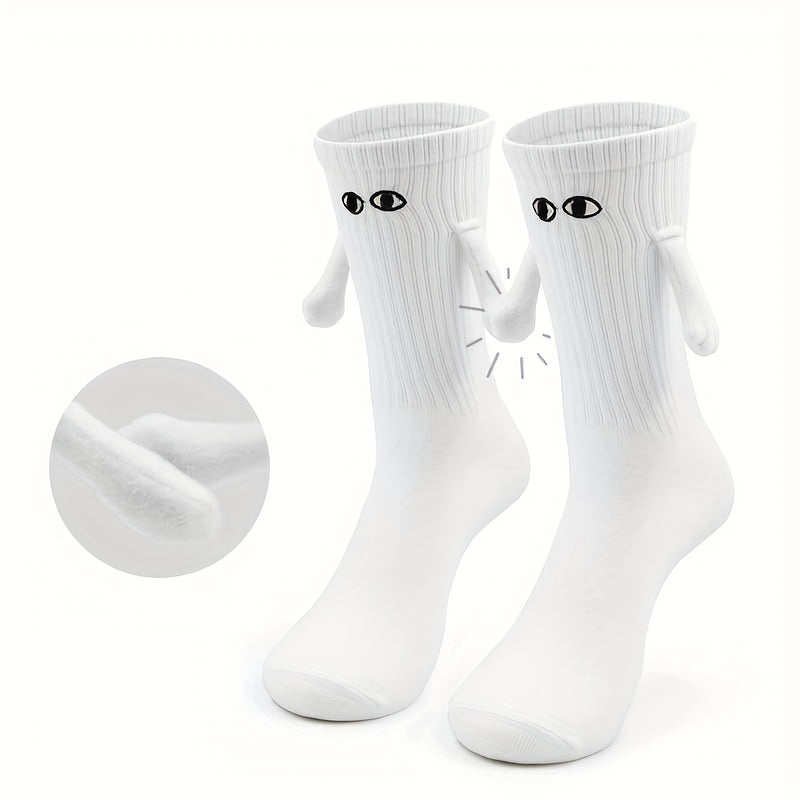 2Pcs Couple Funny Socks w/ Magnetic Dolls