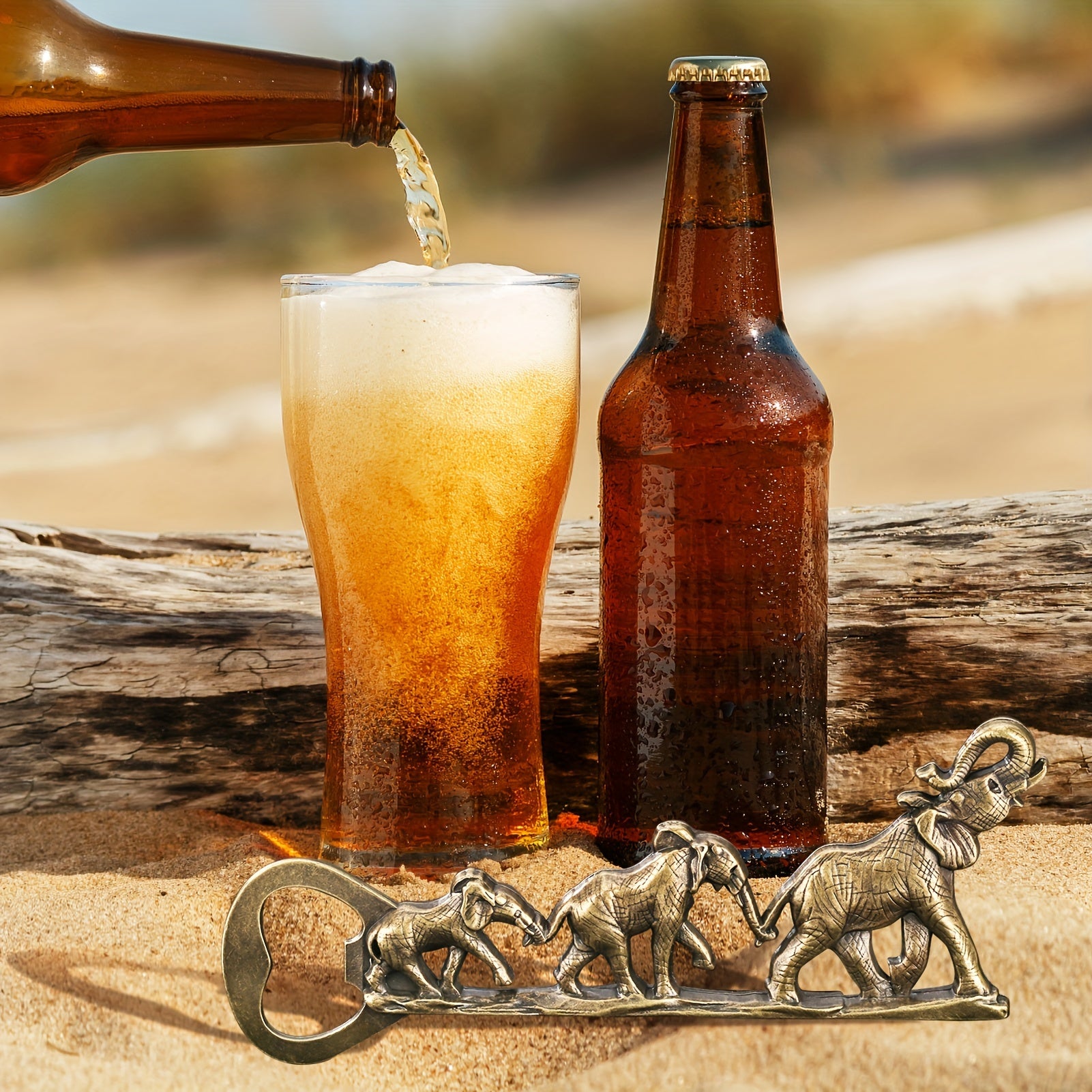 Elephant Bottle Opener Bronze Elephant Family For Men Women