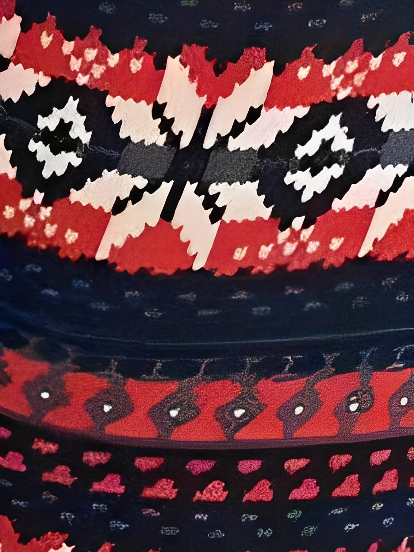  Geometric Print High Rise Skinny Trousers