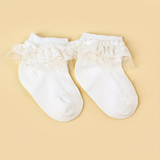 1pair Summer Mesh Baby Princess Socks Baby Socks Lace Socks Infant Toddler