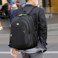 Durable Solid Colour Backpack with Multiple Zippers and Adjustable Straps