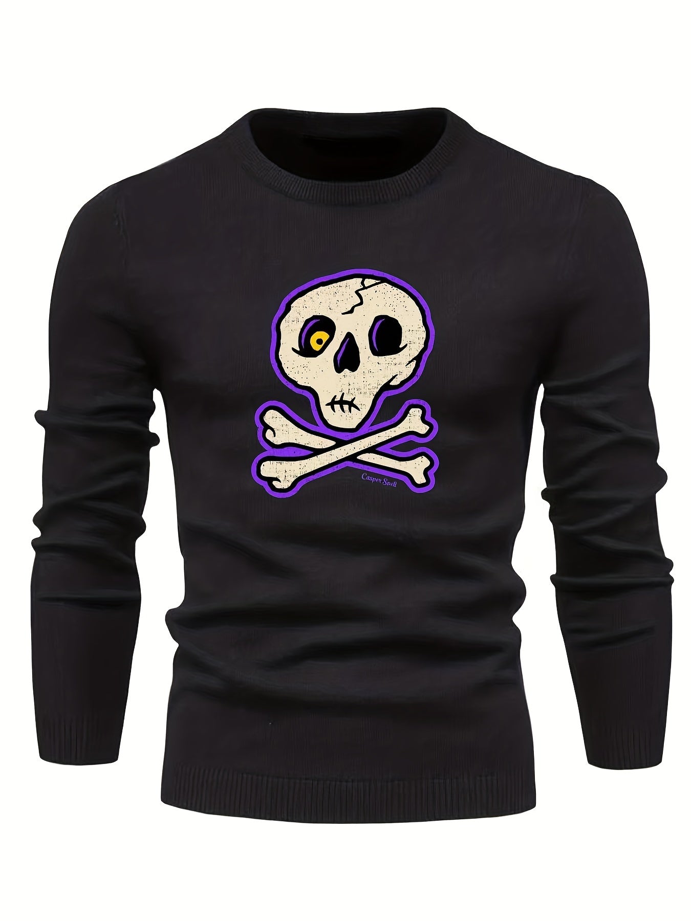 Cartoon Skull Slim Sweater for Fall Winter