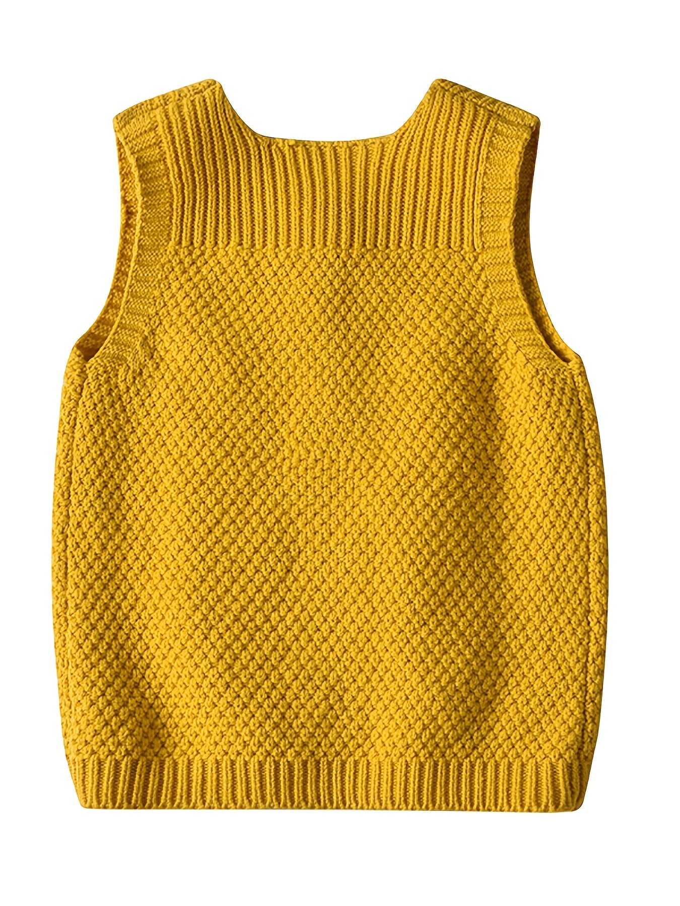 Girls Knit Sweater Vest Jacket Button Tank Top