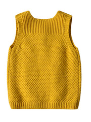 Girls Knit Sweater Vest Jacket Button Tank Top