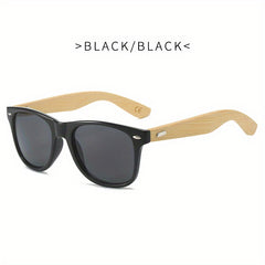20 Wood Sunglasses Square Bamboo Mirror Retro Sun Glasses