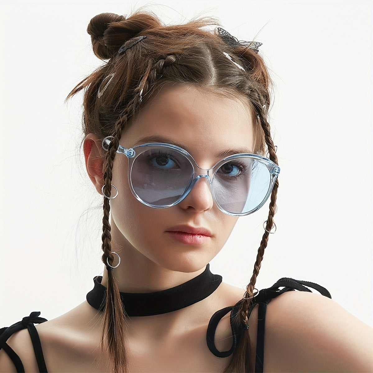 Y2K Round Sunglasses Jelly Frame Anti Glare UV400