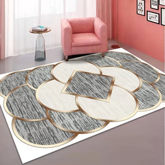 Geometric Area Rug Soft Non Slip TPR Base Carpet Machine Washable