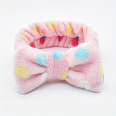 Polka Dot Bow Headband for Face Washing Skincare Spa