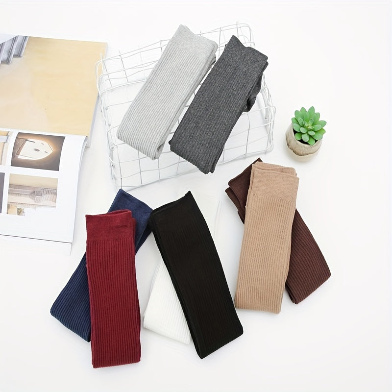Ribbed Thigh High Socks for Women