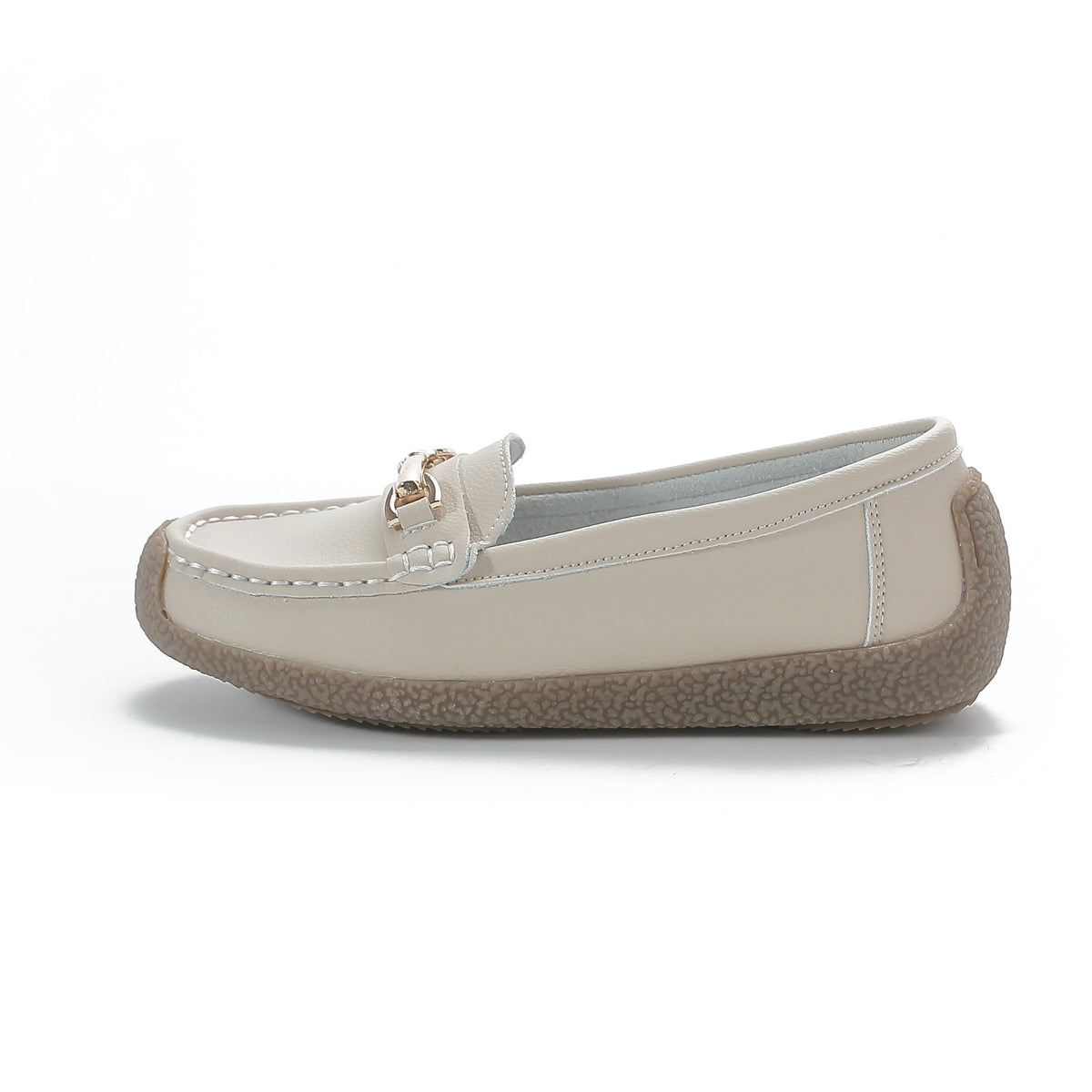 Women's Metallic Chain Loafers Slip On Lightweight Soft Sole Shoes
