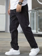 Men's Washed Regular Straight Leg Jeans