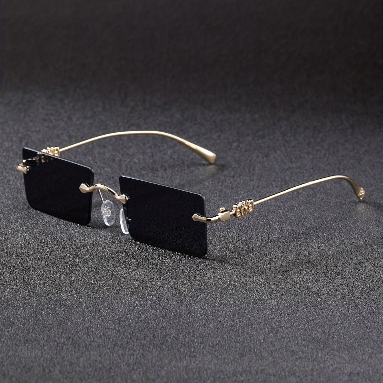 Vintage Rimless Sunglasses Thin Metal UV400