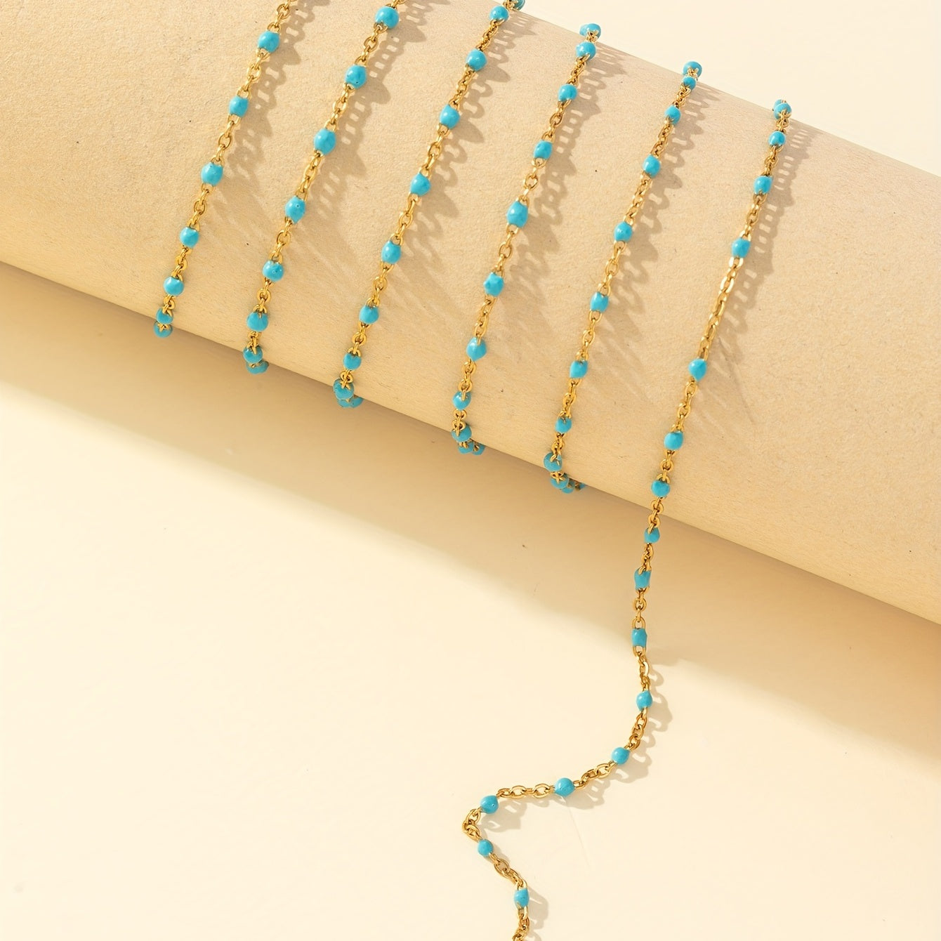 1pc 1M Colorful Drip Oil Chain Necklace Bracelet Waist Chain Red Stainless Steel