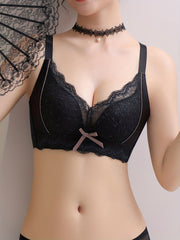 Lace Push Up Bra Sweet & Stretchy Bow Wireless Bra