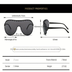 Y2K Rivet Wrap Around Sunglasses UV400