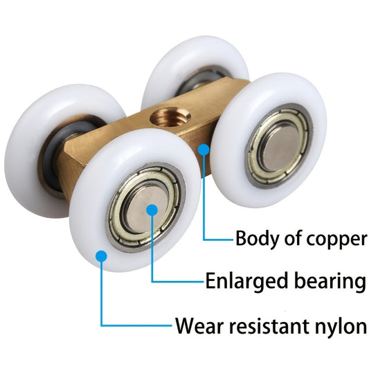 Copper Metal Sliding Door Roller Wheel for Shower Room Glass Doors