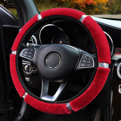 Car Plush Diamond Inlaid Steering Wheel Cover