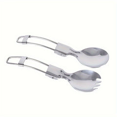 Folding Tableware Salad Spoon Fruit Fork Outdoor Portable Cutlery