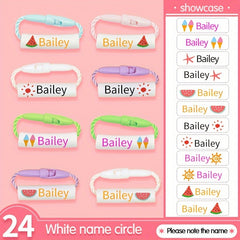 Kids Custom Name Ring Buckle Set - Waterproof Lanyard for School Bag