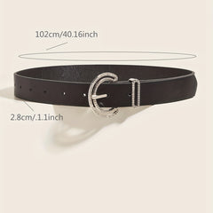 Rhinestone Hollow Out Pin Buckle Belt for Women
