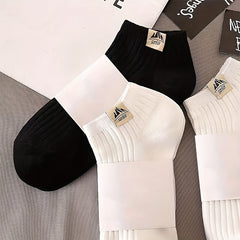 5 Pairs Solid Ankle Socks Lightweight Soft Low Cut Sports Women Stockings