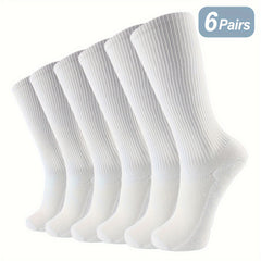 6 Pairs Men's Bamboo Compression Socks Moisture Wicking Knee High Socks