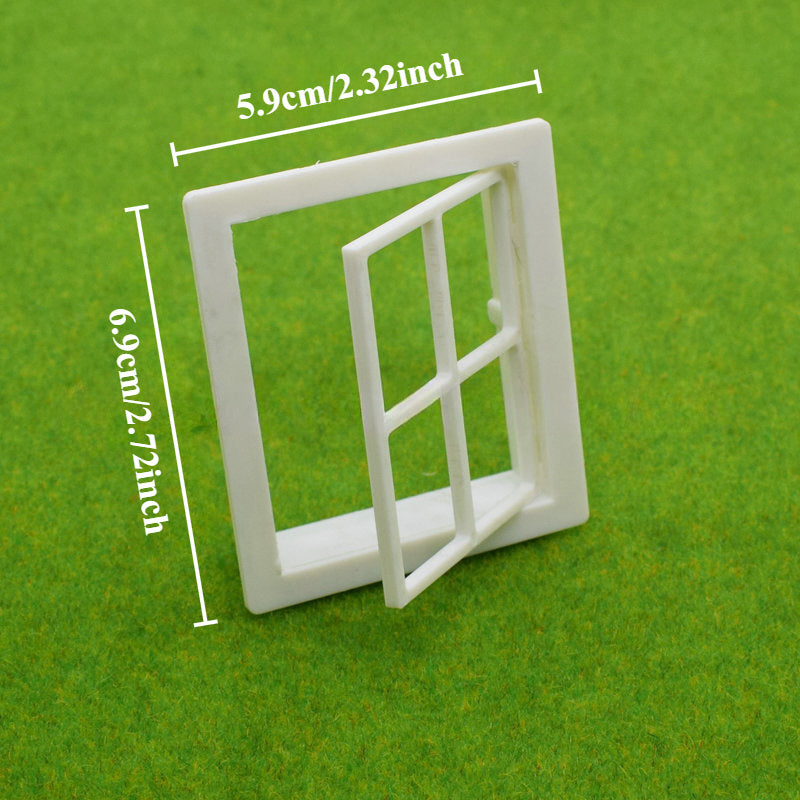 Mini Plastic Door & Window for Doll House Building Model