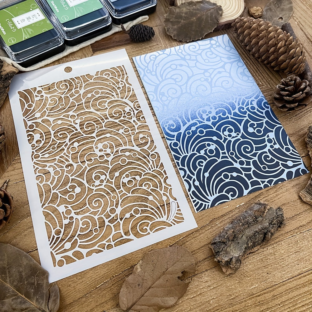 Background Waves Stencils Graffiti Stencils DIY Art Stencils for Painting