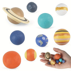 Educational Solar System Model Set with 9 Colorful Planetary Balls