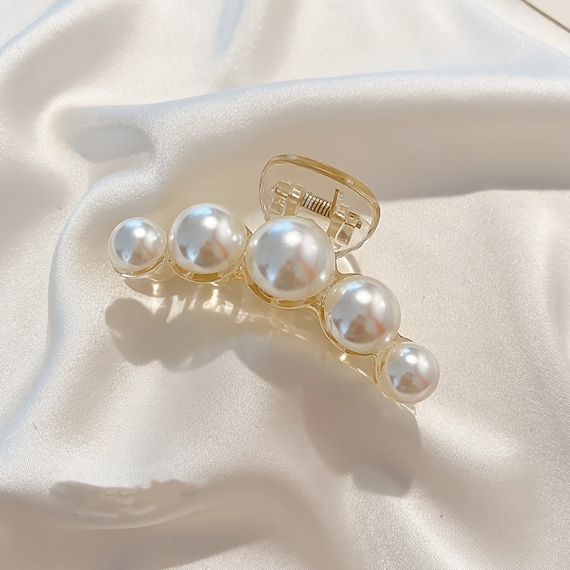 Large Pearl Hair Claw Clips for Thick Hair