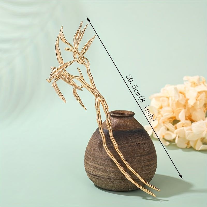 Alloy Bamboo Hairpin Hair Stick Ponytail Holder