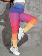  Ombre Print High Rise Sports Leggings