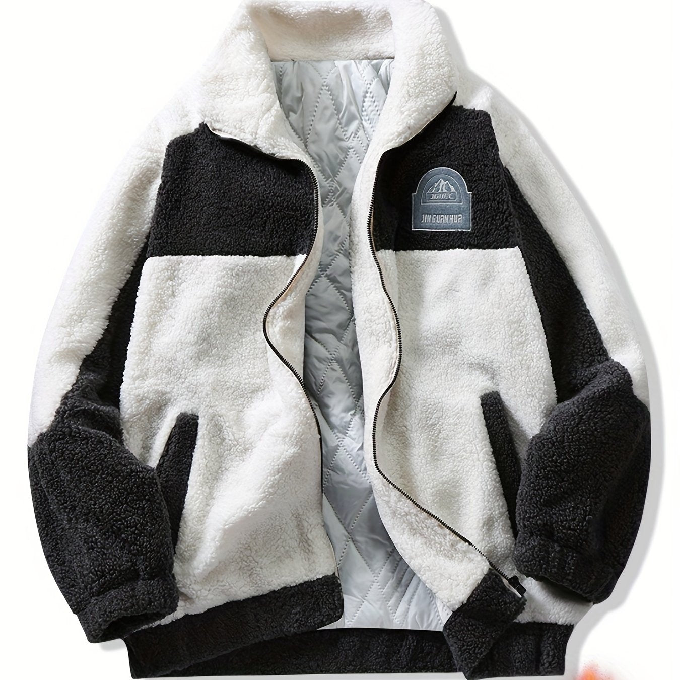 Warm Plush Fleece Jacket Men's Casual Stand Collar Coat Fall Winter
