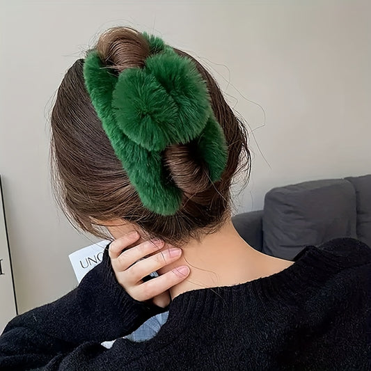 Faux Fur Plush Hair Claw Clip Strong Hold Grip Hair Jaw Clip