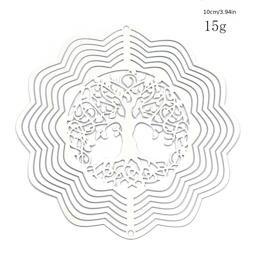 Tree of Life Rotating Wind Chime Pendant with Sunflower Laser Cut