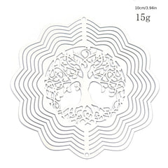 Tree of Life Rotating Wind Chime Pendant with Sunflower Laser Cut