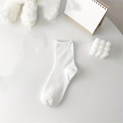 6 Pairs Mid Tube Socks Soft & Comfy Women's Stockings
