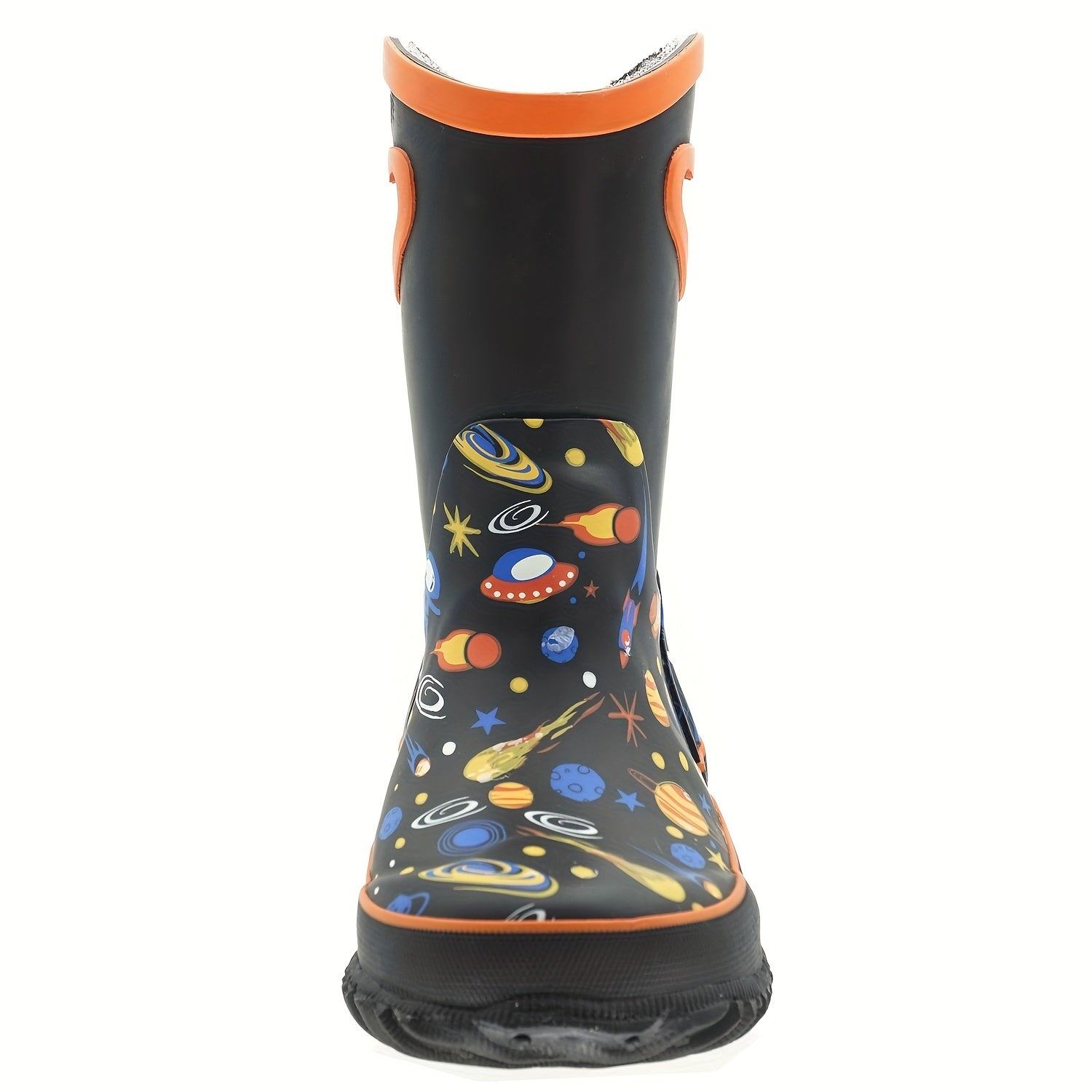 Space Planet Print Rain Boots Non Slip Waterproof Short Boots