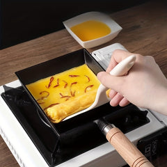 Japanese Style Cast Iron Omelette Pan 18x15 - Rectangular Small Frying Pan
