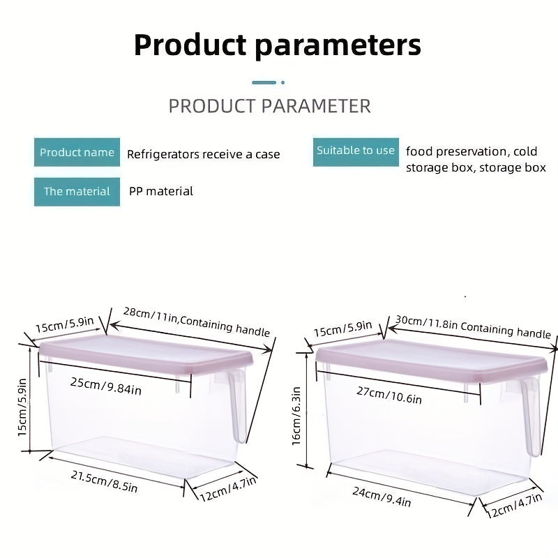 Clear Plastic Drawer Refrigerator Storage Box with Lid for Fresh Keeping