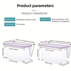 Clear Plastic Drawer Refrigerator Storage Box with Lid for Fresh Keeping