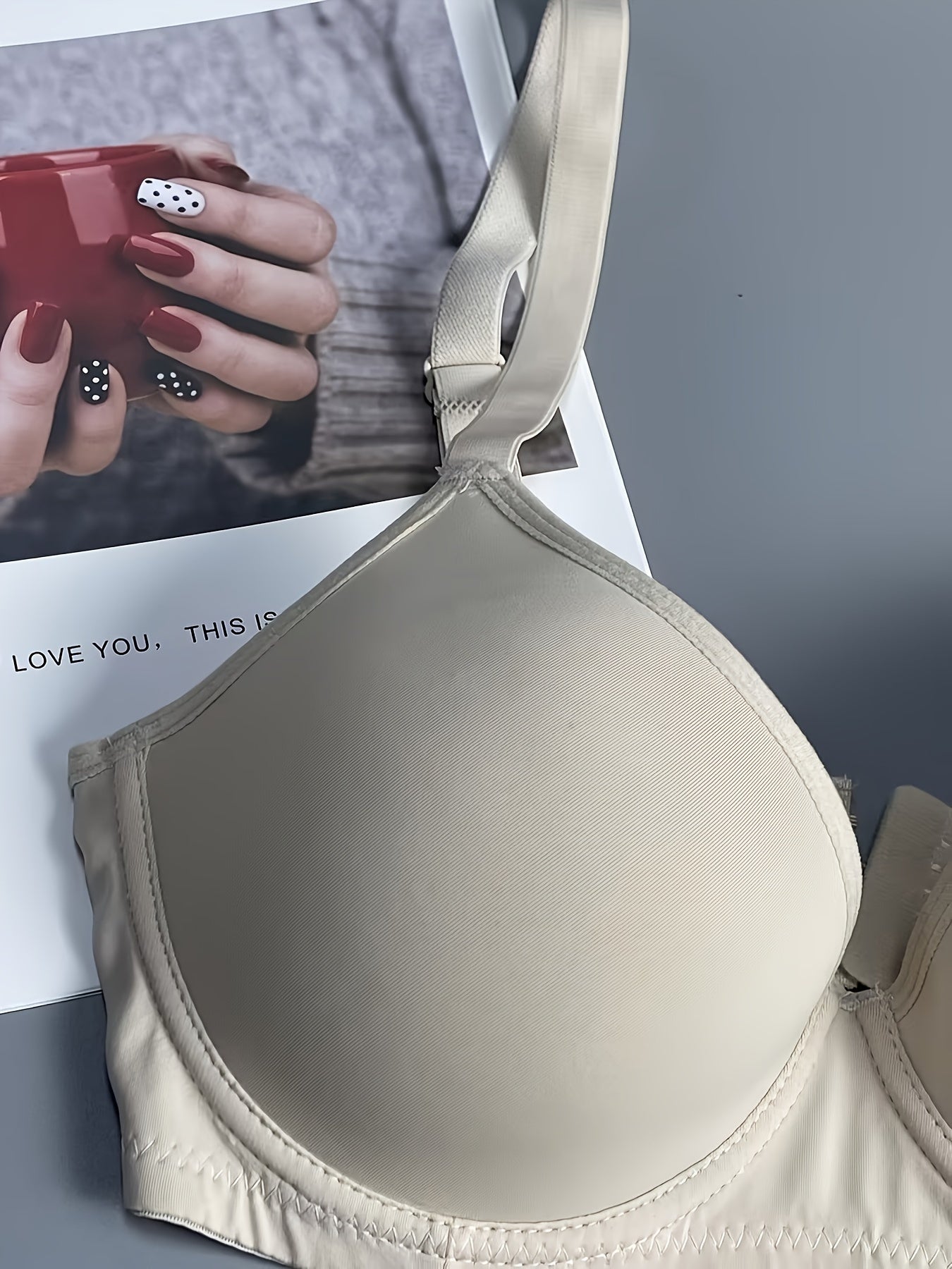 Solid Full Coverage Bra Comfy & Breathable Push Up Bra