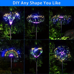 6pcs Solar Garden Lights 120 LED Copper Wire Decorative Outdoor Lights