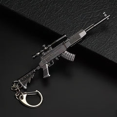 Alloy Toy Gun Model Keychain for Men and Boys