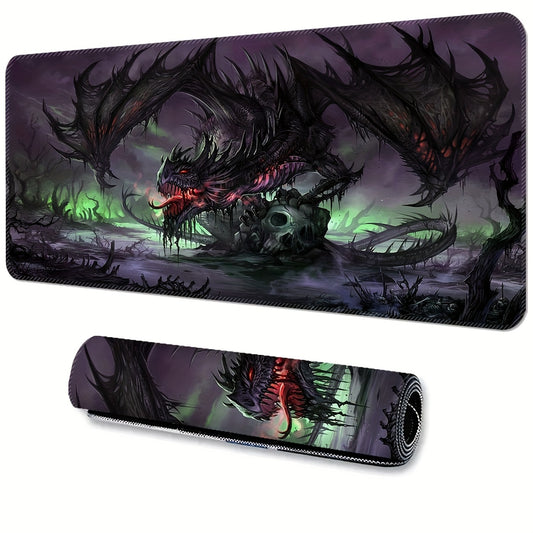Dark Fantasy Dragon Large Gaming Mouse Pad Anti Slip Washable Rubber Mouse Pad